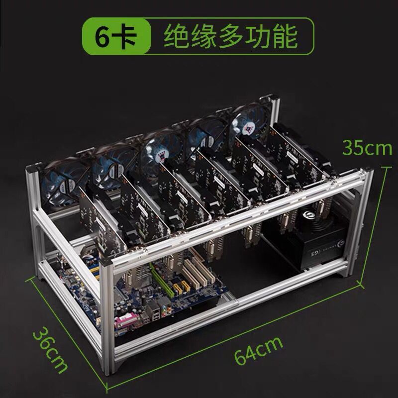 6 8 12 19 GPU Miner Mining Rig – 12 Gpu Open Air Frame Case recenzja i cena